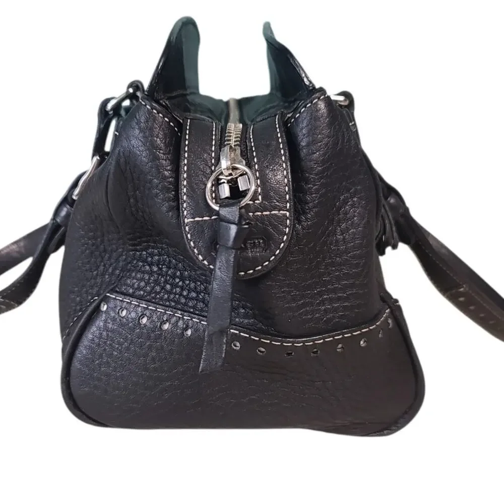 Coach Hampton Tassel Satchel Black Pebbled Leather 5031 GUC - Picture 5 of 11